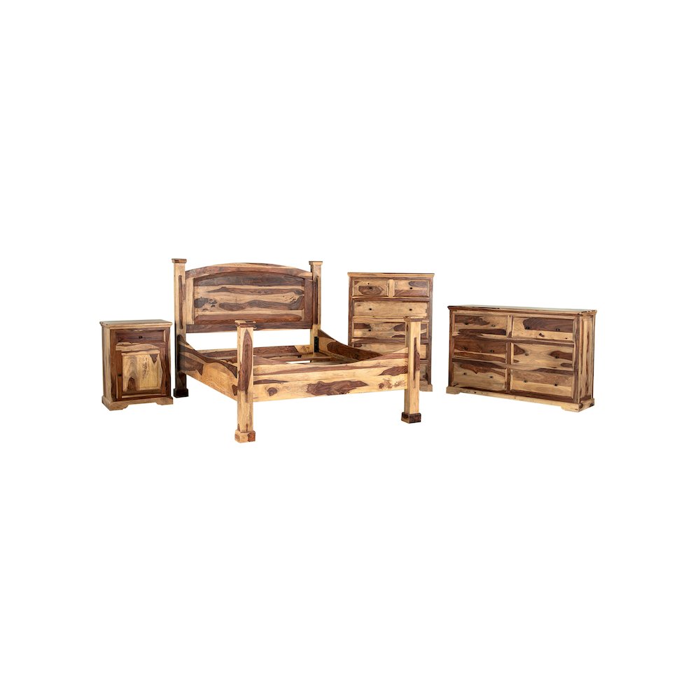 Porter Designs Taos Solid Sheesham Wood King Bed, Natural