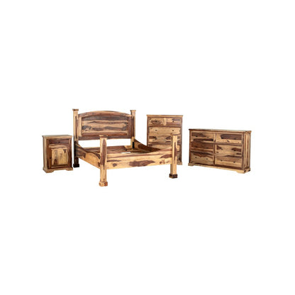 Porter Designs Taos Solid Sheesham Wood King Bed, Natural