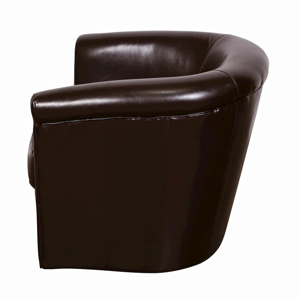 Porter Designs Marvel Contemporary Leather-Look Swivel Accent Chair, Brown