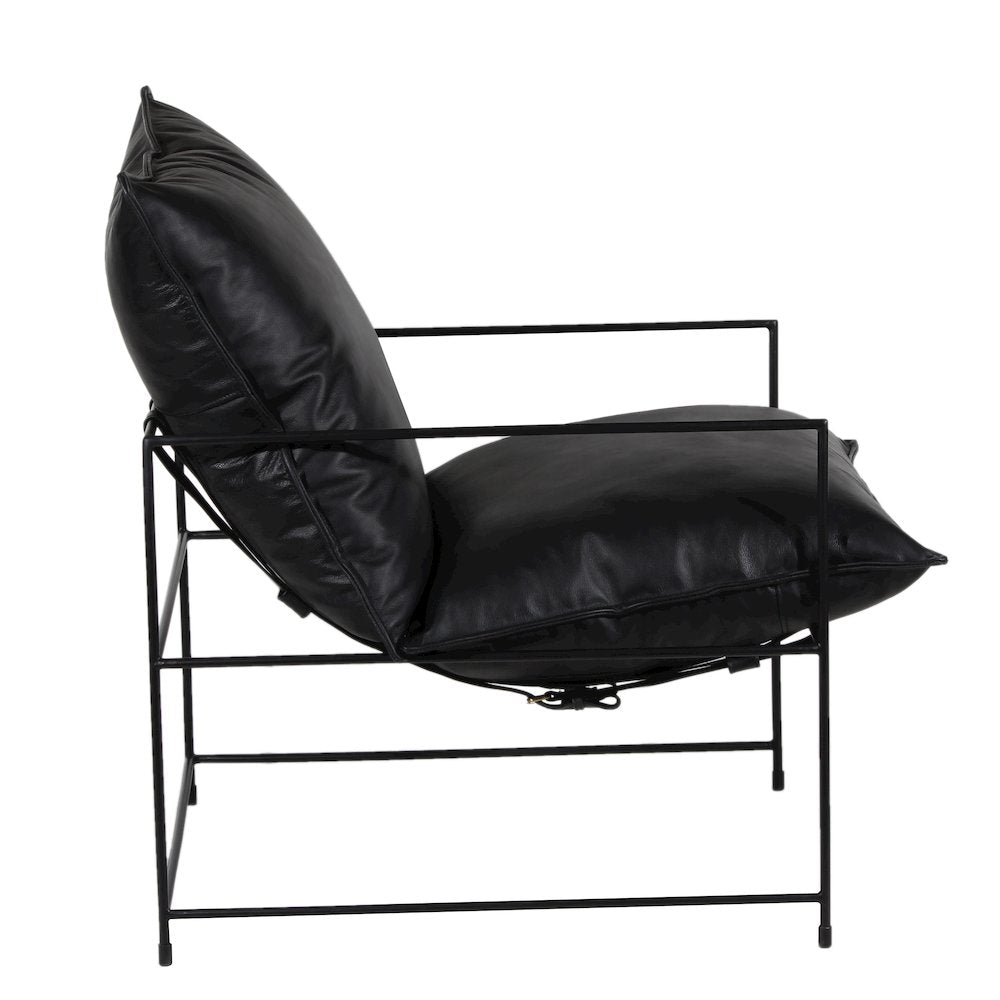 Porter Designs Hagen Black Iron Frame Accent Chair, Black