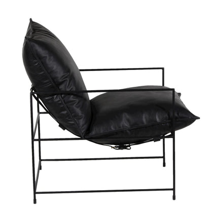 Porter Designs Hagen Black Iron Frame Accent Chair, Black