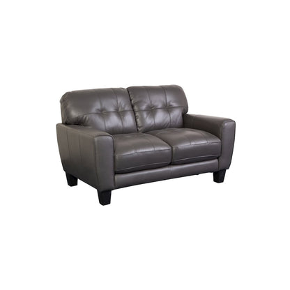 Porter Designs Penner Top Grain Leather Loveseat, Gray