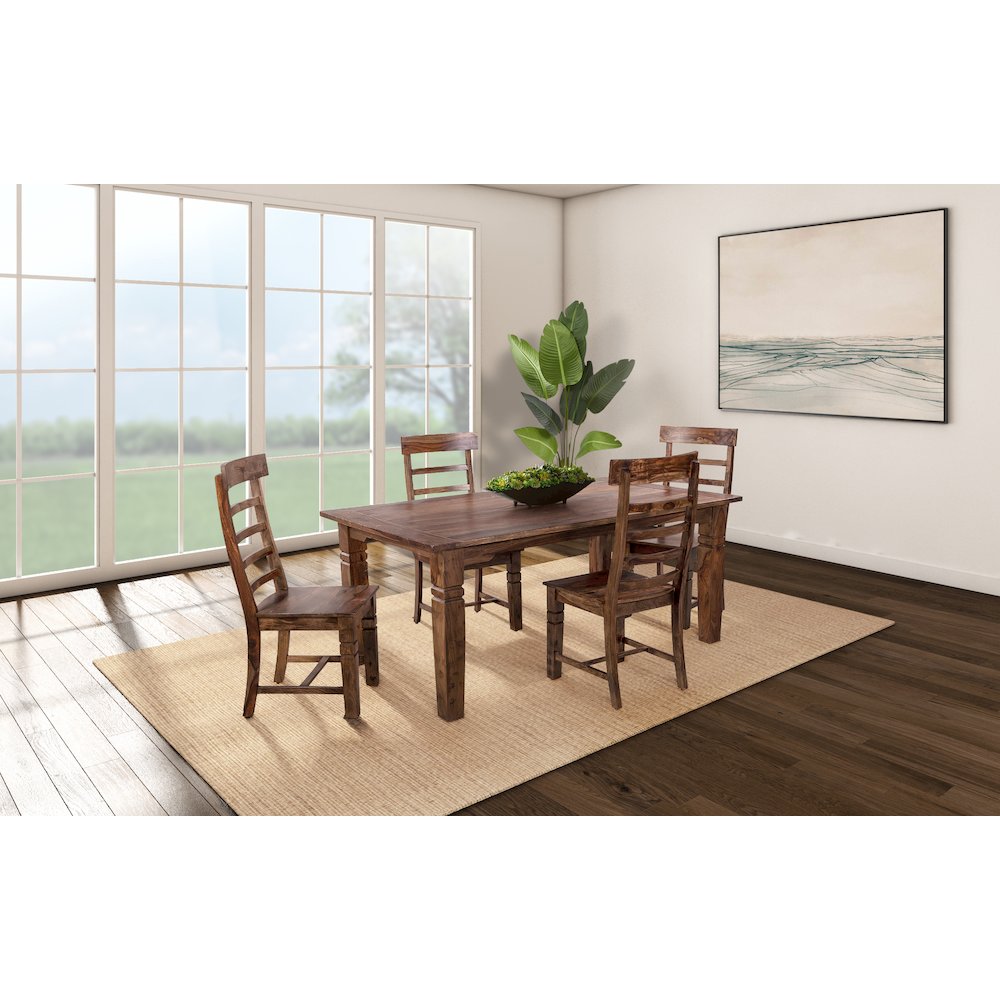 Taos Solid Sheesham Wood Ladderback Dining Chair, Brown (Set of 2)