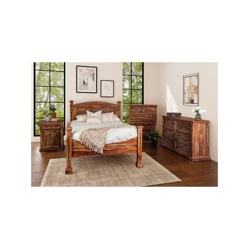 Porter Designs Taos Solid Sheesham Wood Dresser, Brown