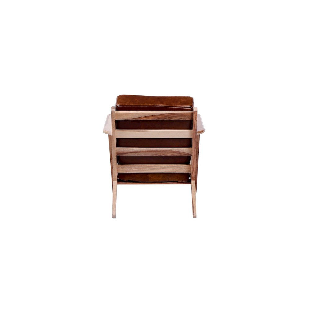 Porter Designs Corvallis Solid Sheesham Wood Accent Chair, Natural