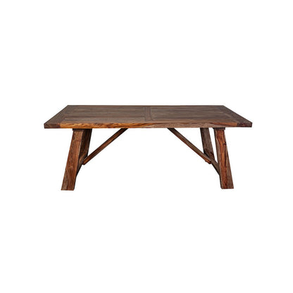 Porter Designs Kalispell Solid Sheesham Wood Dining Table, Brown