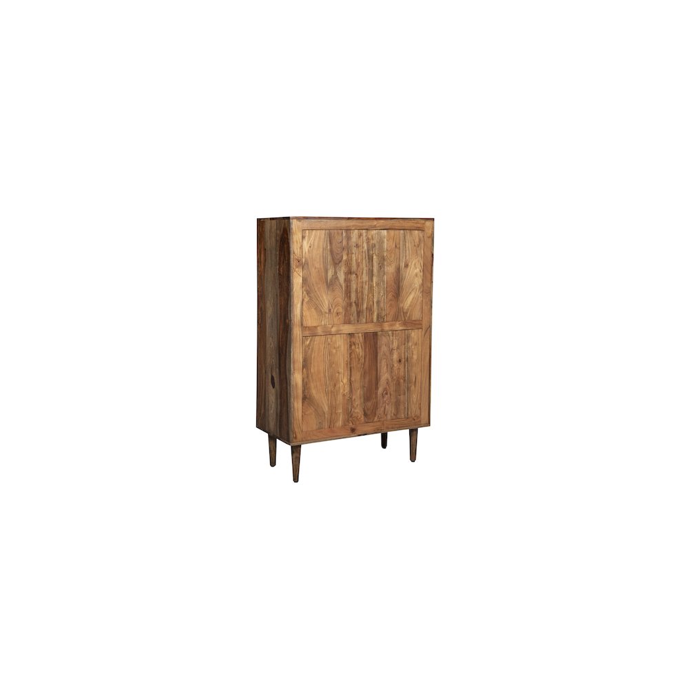 Porter Designs Waves Solid Sheesham Wood Chest, Brown