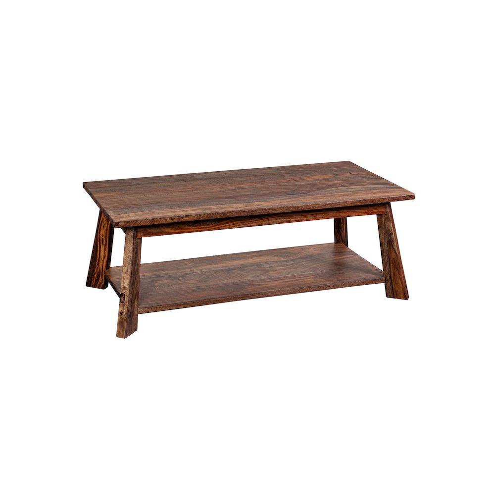 Porter Designs Kalispell Solid Sheesham Wood Coffee Table, Brown