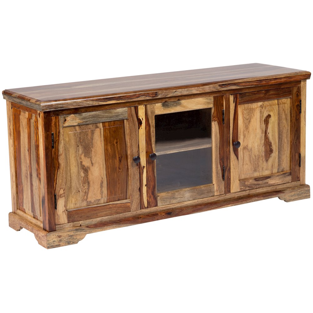 Porter Designs Taos Solid Sheesham Wood TV Stand, Natural