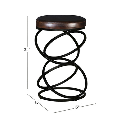 Porter Designs Polaris Leather 24" Bar Stool, Brown