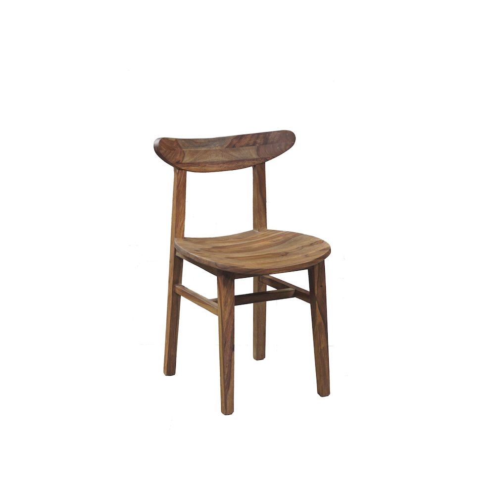Porter Designs Fusion Solid Sheesham Wood Dining Chair, Natural (Set of 2)