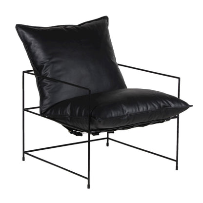 Porter Designs Hagen Black Iron Frame Accent Chair, Black