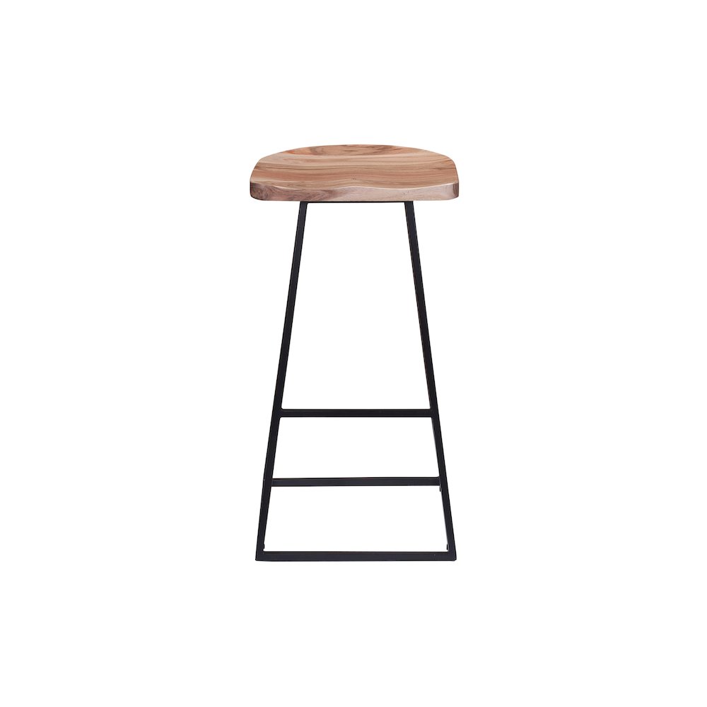 Porter Designs Clement Solid Acacia Wood 30" Bar Stool, Natural