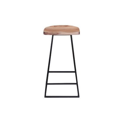 Porter Designs Clement Solid Acacia Wood 30" Bar Stool, Natural