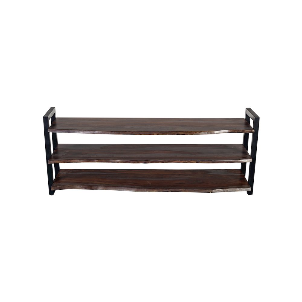 Porter Designs Manzanita Live Edge Solid Sheesham Wood TV Stand, Gray