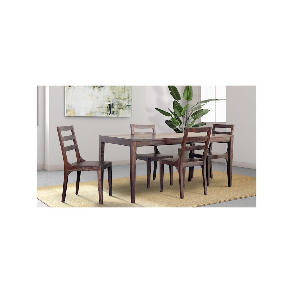 Porter Designs Fall River Solid Sheesham Wood Dining Table, Gray