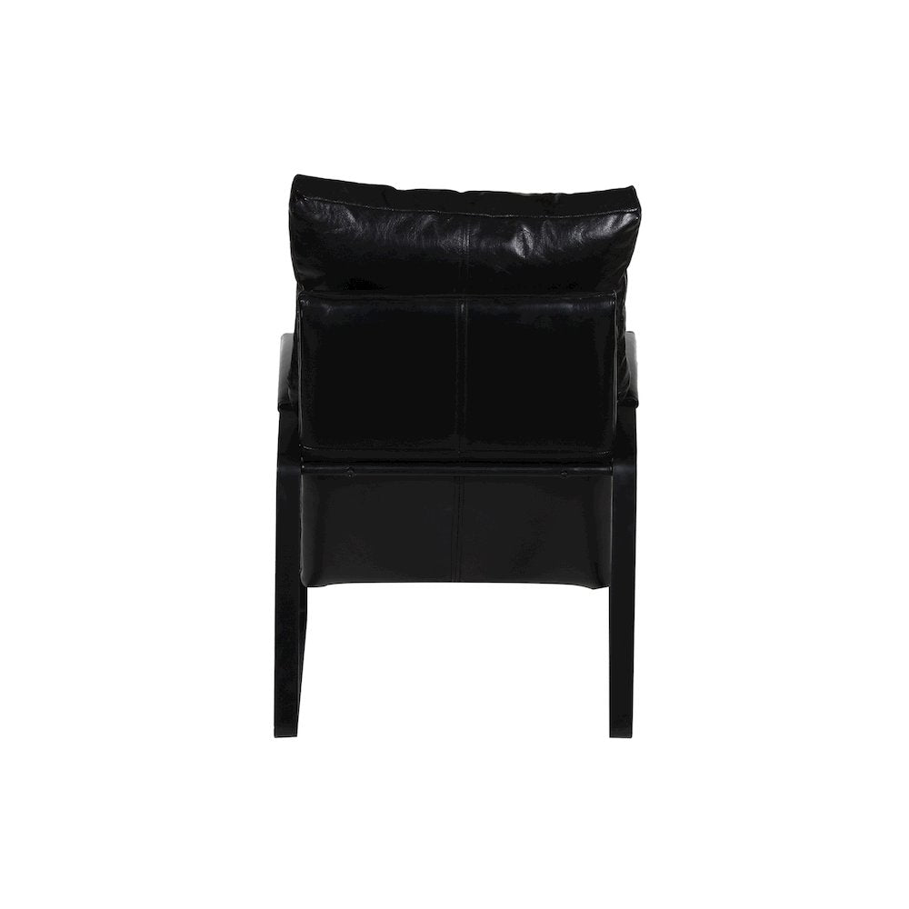 Porter Designs Eugene Top Grain Leather Accent Chair, Black