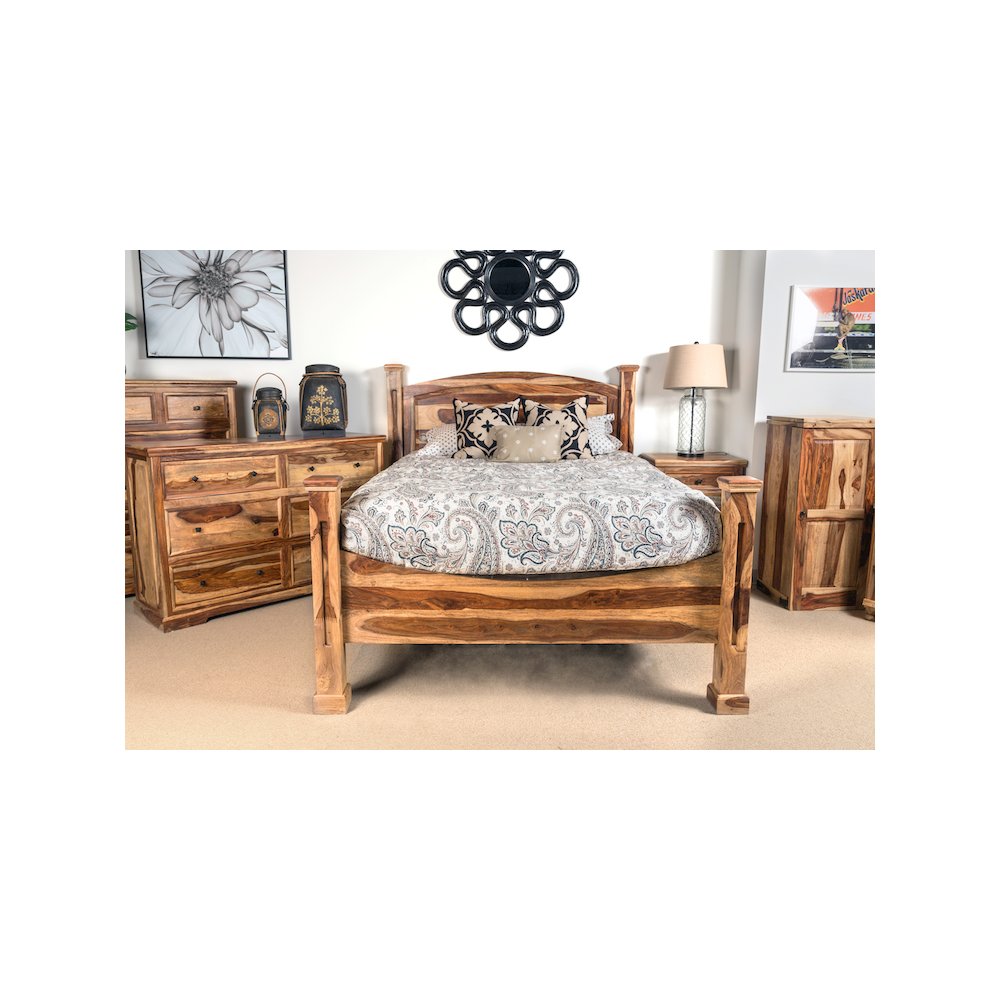 Porter Designs Taos Solid Sheesham Wood King Bed, Natural