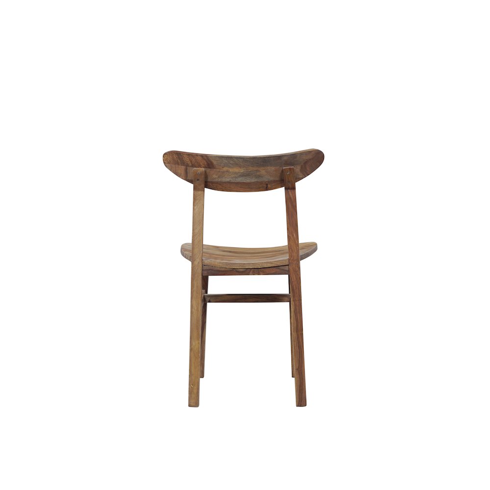 Porter Designs Fusion Solid Sheesham Wood Dining Chair, Natural (Set of 2)