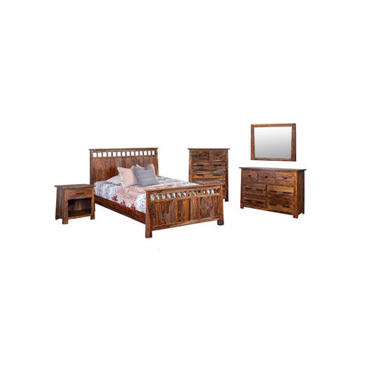 Porter Designs Kalispell Solid Sheesham Wood Queen Bed, Brown