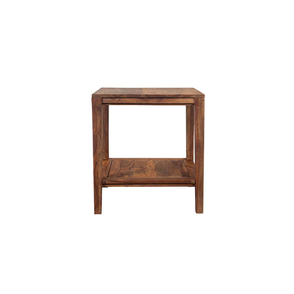 Porter Designs Fall River Solid Sheesham Wood End Table, Natural