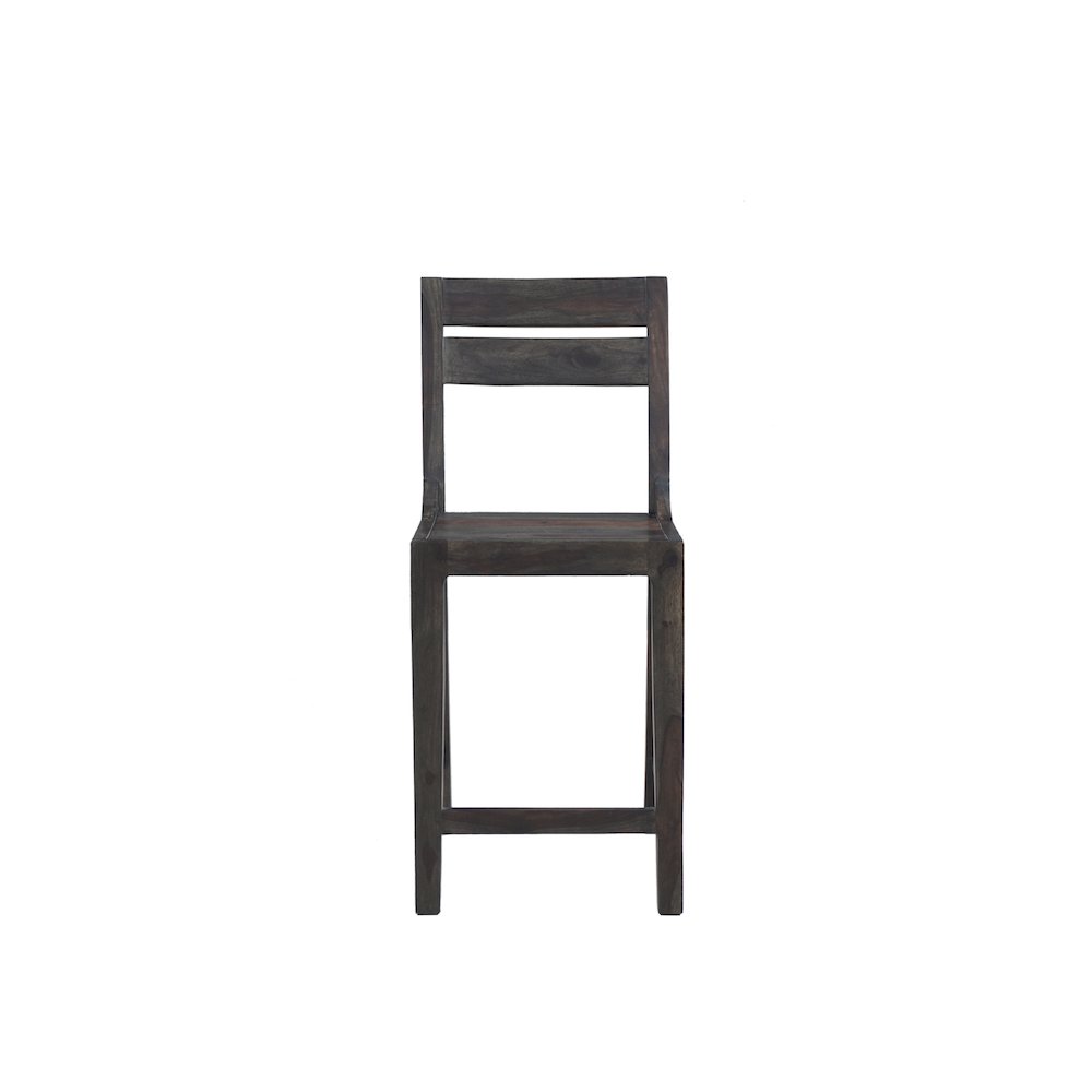 Fall River Solid Sheesham Wood 24" Counter Height Dining Chair, Gray (Set of 2)