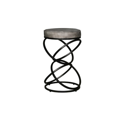 Porter Designs Polaris Leather 24" Bar Stool, Gray