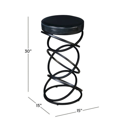 Porter Designs Polaris Leather 30" Bar Stool, Gray