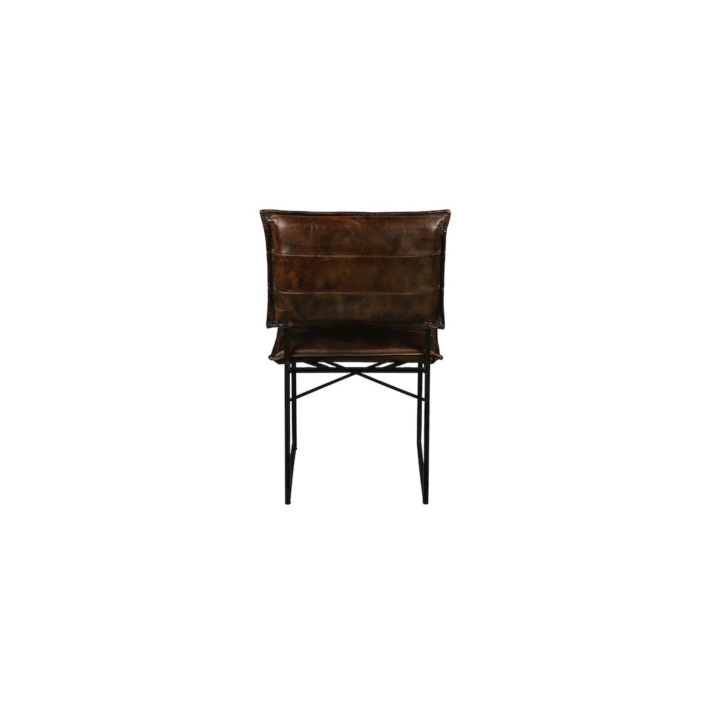 Porter Designs Malin Top Quality Leather Dining Chair, Dark Brown (Set of 2)
