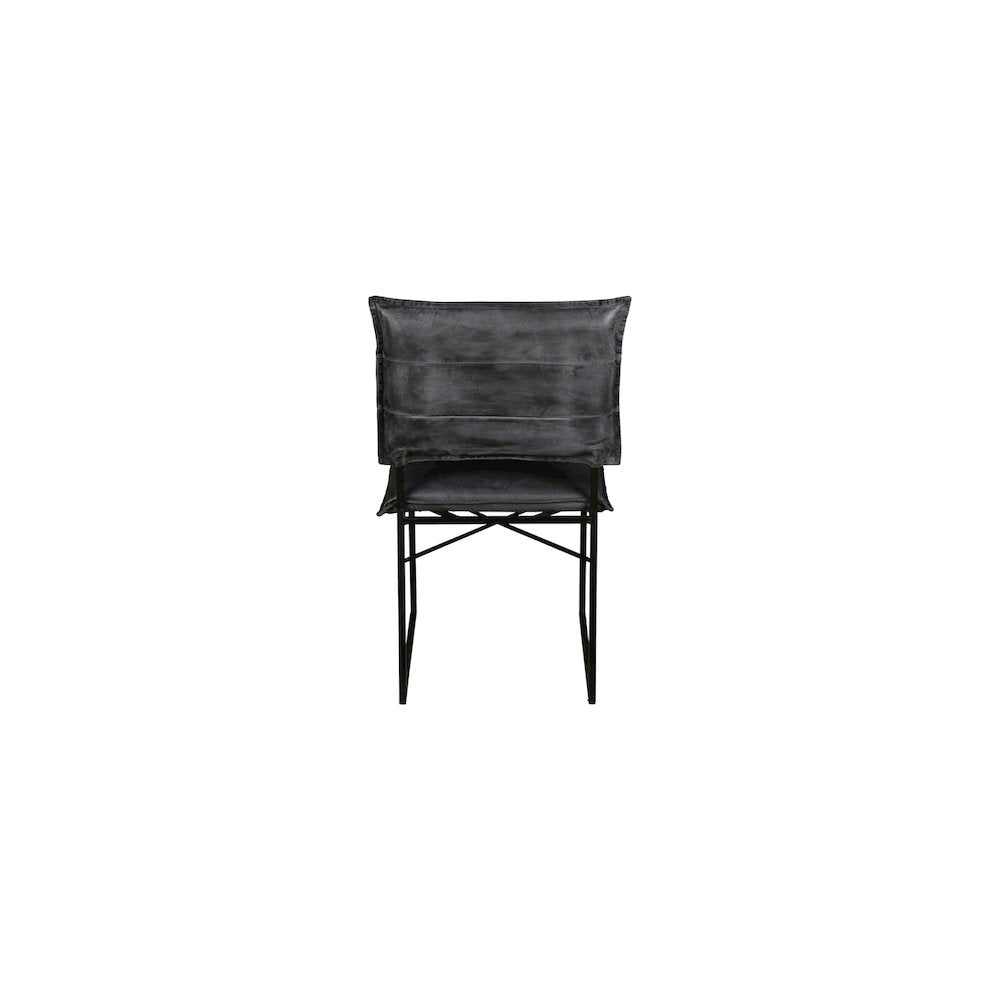 Porter Designs Malin Top Quality Leather Dining Chair, Gray (Set of 2)