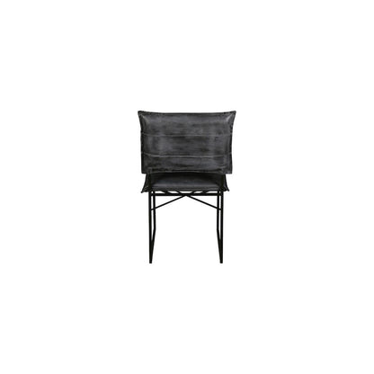Porter Designs Malin Top Quality Leather Dining Chair, Gray (Set of 2)