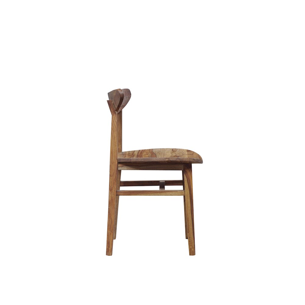 Porter Designs Fusion Solid Sheesham Wood Dining Chair, Natural (Set of 2)