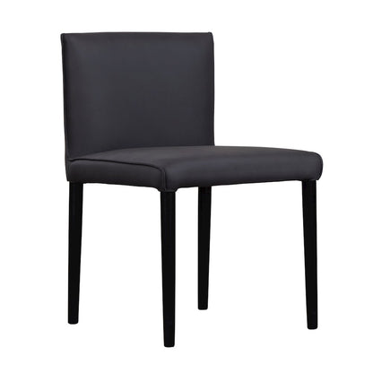 Rigel Full-Grain Leather Dining Chair, Gray (Set of 2)