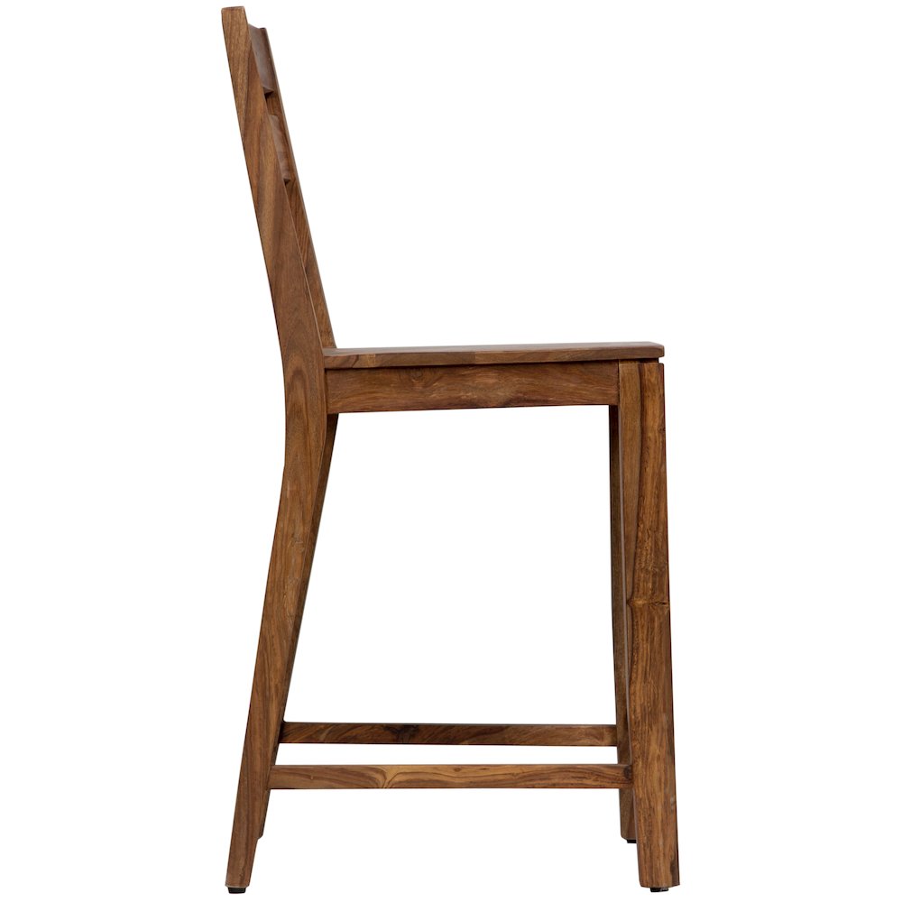 Urban Solid Sheesham Wood 24" Counter Height Dining Chair, Natural (Set of 2)