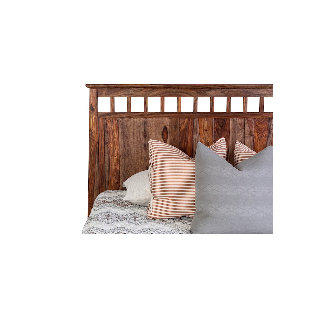 Porter Designs Kalispell Solid Sheesham Wood Queen Bed, Brown