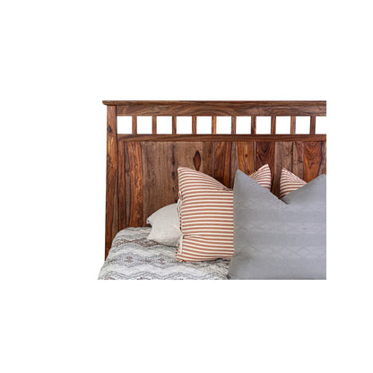 Porter Designs Kalispell Solid Sheesham Wood Queen Bed, Brown