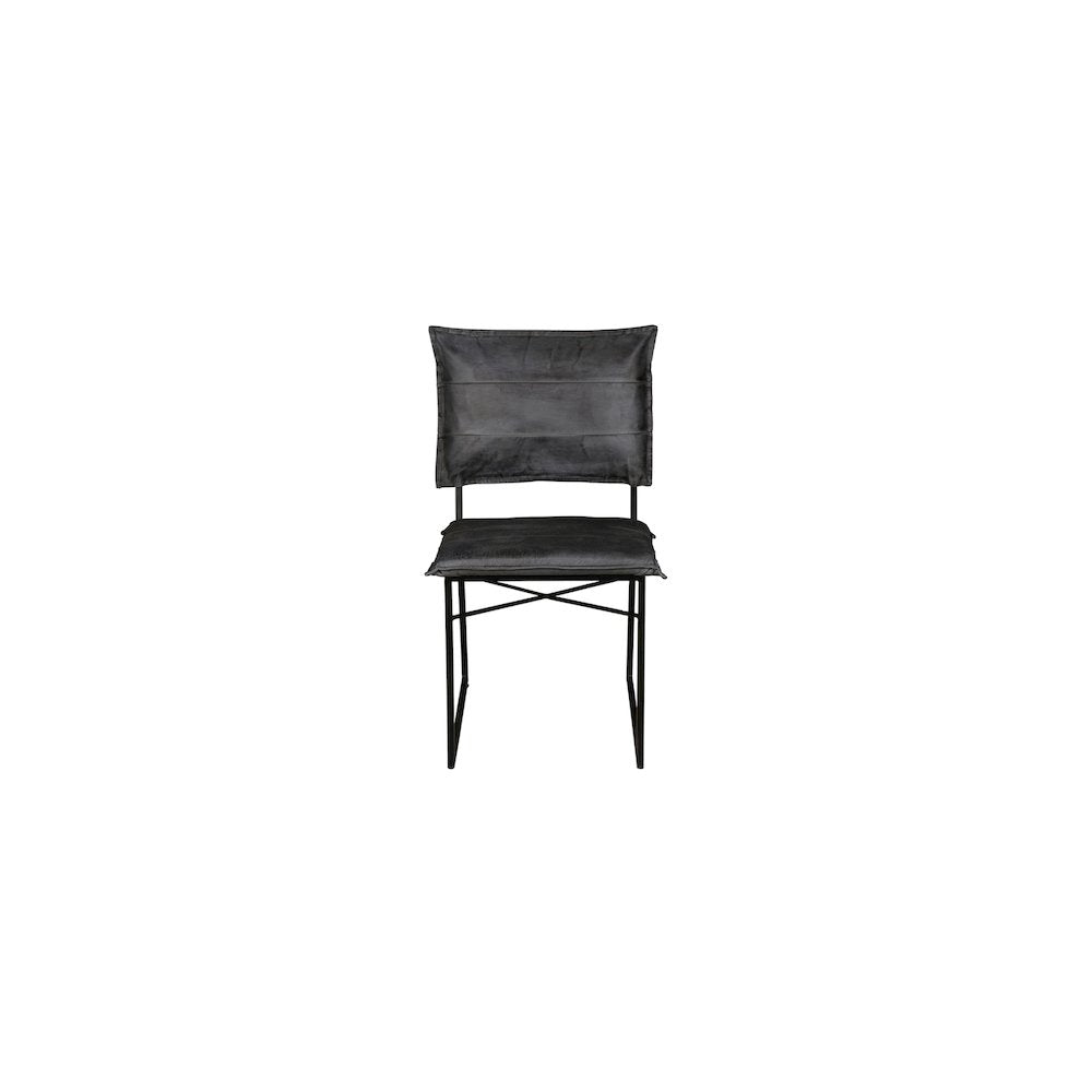 Porter Designs Malin Top Quality Leather Dining Chair, Gray (Set of 2)