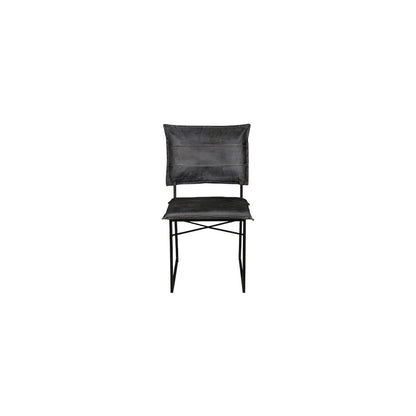 Porter Designs Malin Top Quality Leather Dining Chair, Gray (Set of 2)