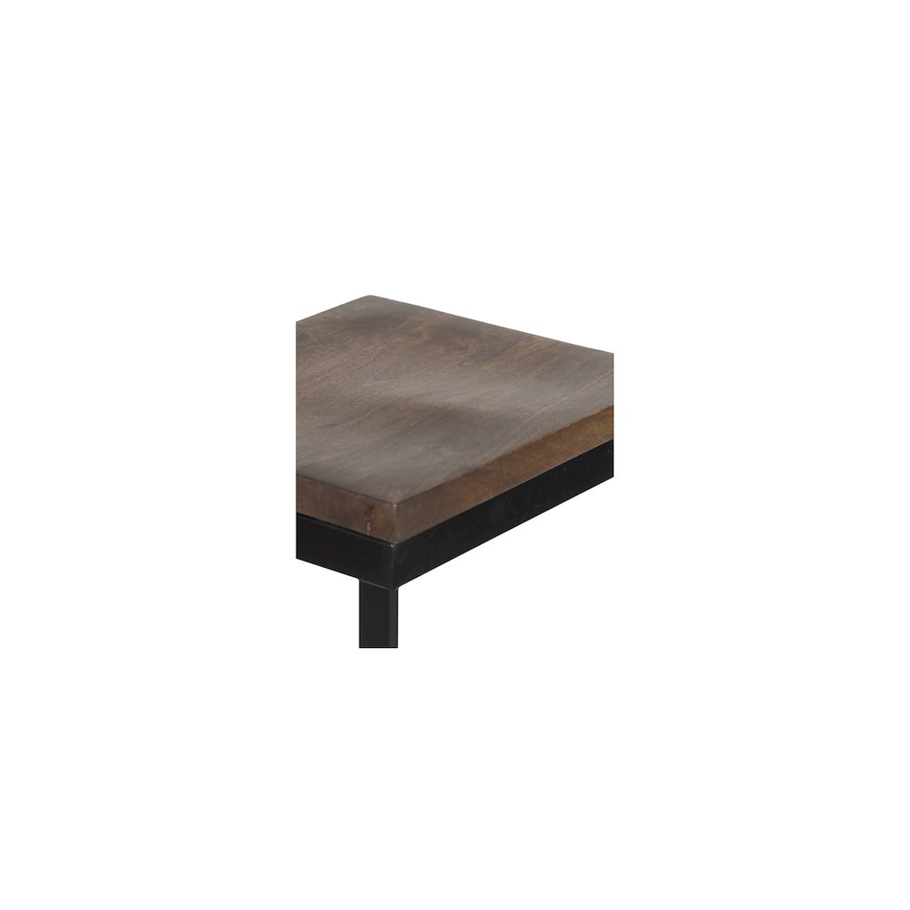 Porter Designs Cube Solid Wood & Metal Bar Stool, Brown (Set of 2)
