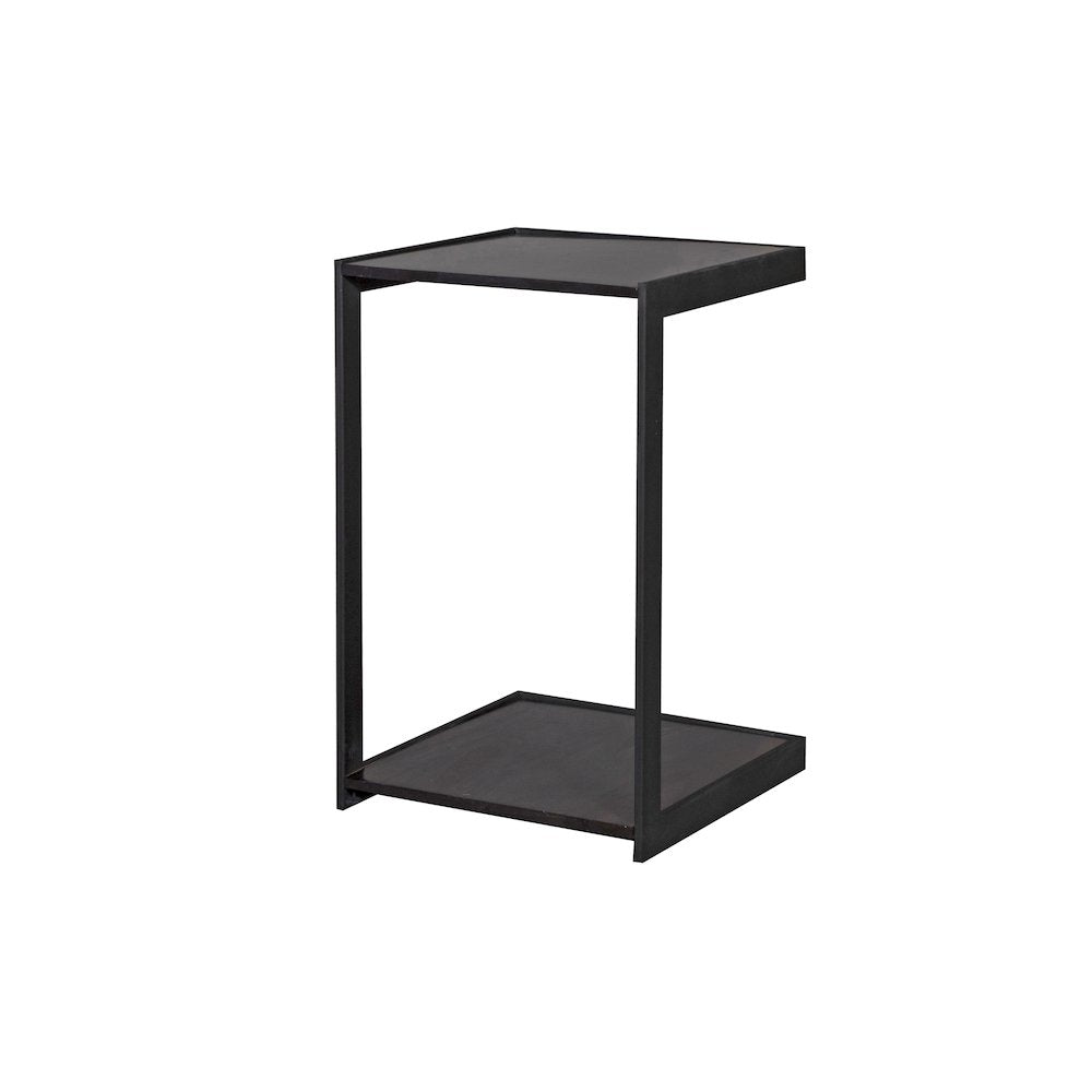 Manzanita Live Edge Solid Sheesham Wood End Table, Dark Brown (Set of 2)