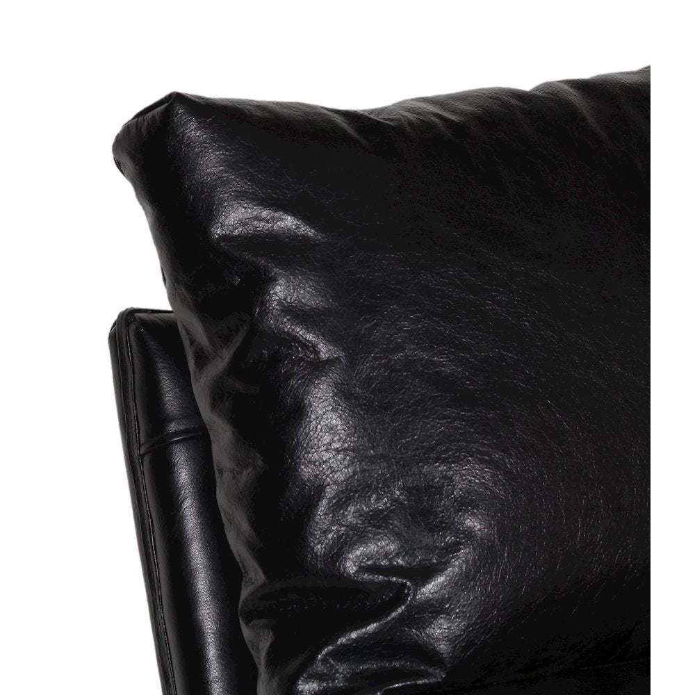 Porter Designs Eugene Top Grain Leather Accent Chair, Black