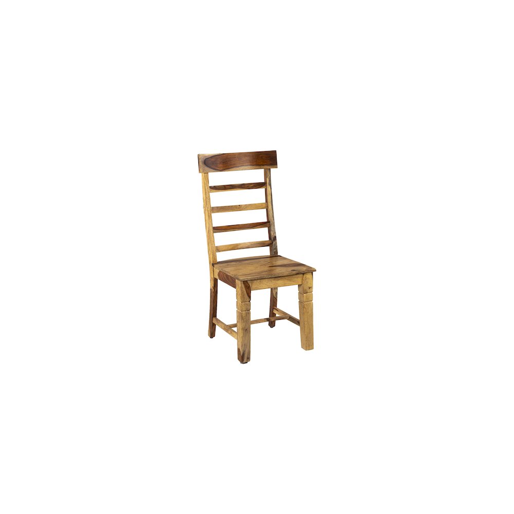 Taos Solid Sheesham Wood Ladderback Dining Chair, Natural (Set of 2)
