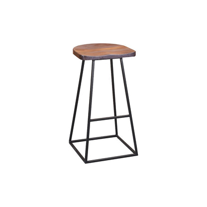 Porter Designs Clement Solid Sheesham Wood 30" Bar Stool, Gray