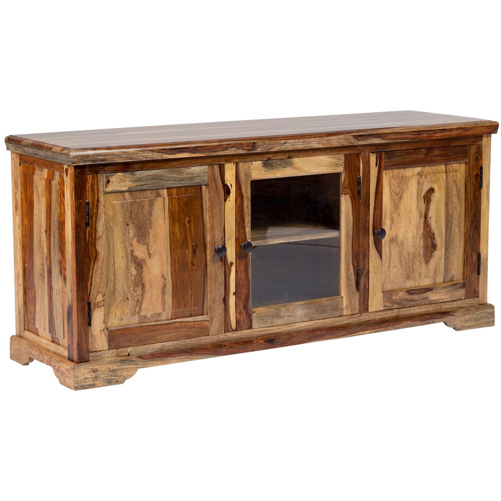 Porter Designs Taos Solid Sheesham Wood TV Stand, Natural