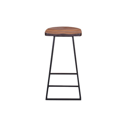 Porter Designs Clement Solid Sheesham Wood 30" Bar Stool, Gray
