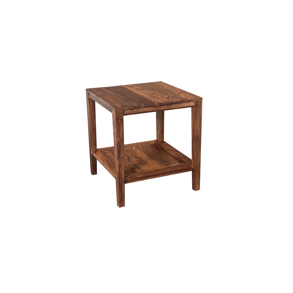 Porter Designs Fall River Solid Sheesham Wood End Table, Natural