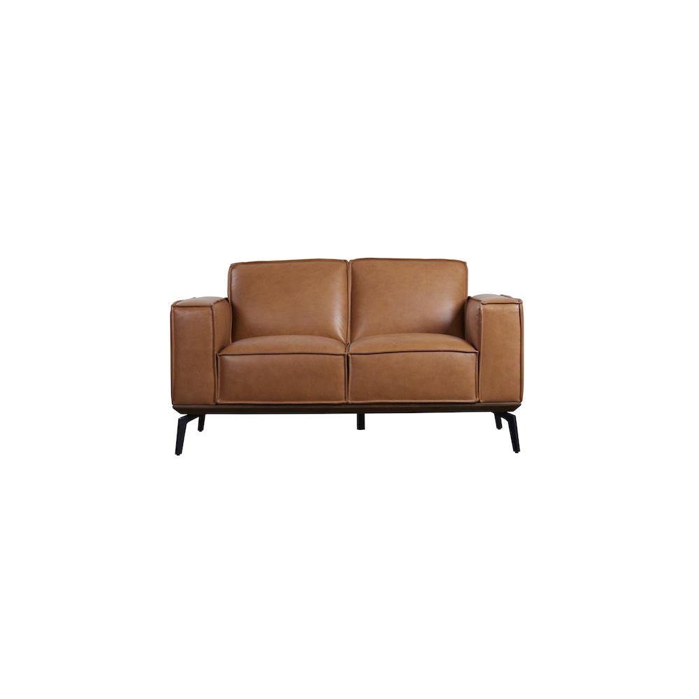 Porter Designs Carina Top Grain Leather Loveseat, Brown