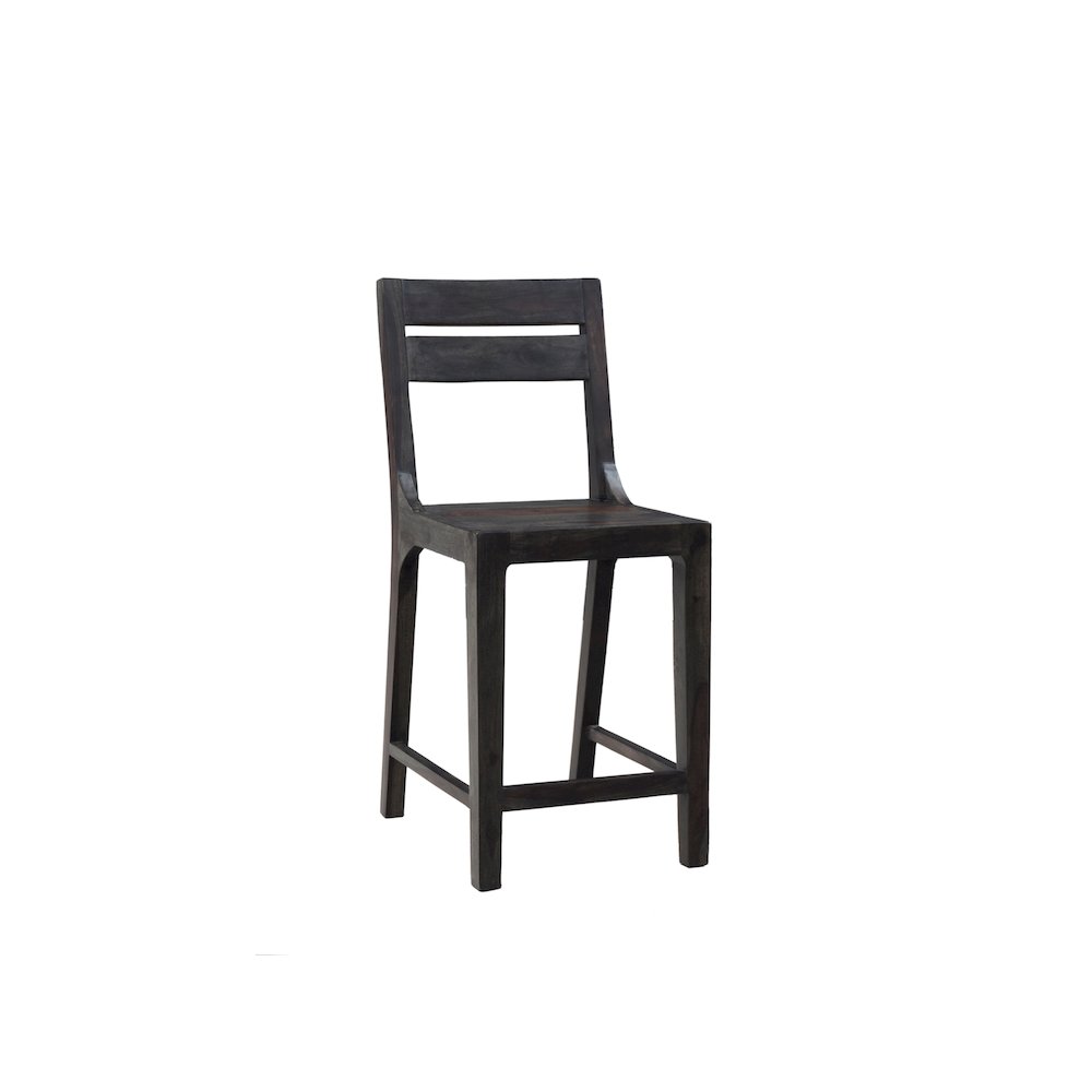 Fall River Solid Sheesham Wood 24" Counter Height Dining Chair, Gray (Set of 2)