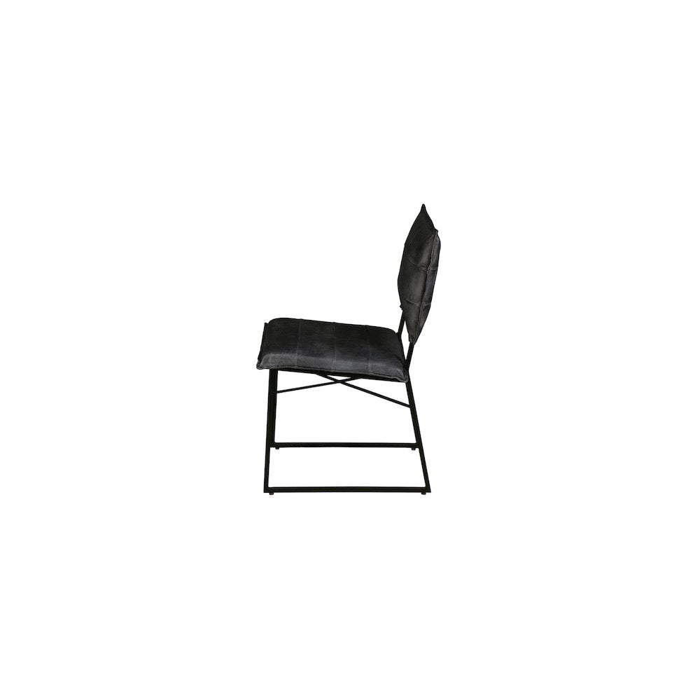 Porter Designs Malin Top Quality Leather Dining Chair, Gray (Set of 2)