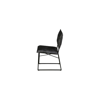 Porter Designs Malin Top Quality Leather Dining Chair, Gray (Set of 2)